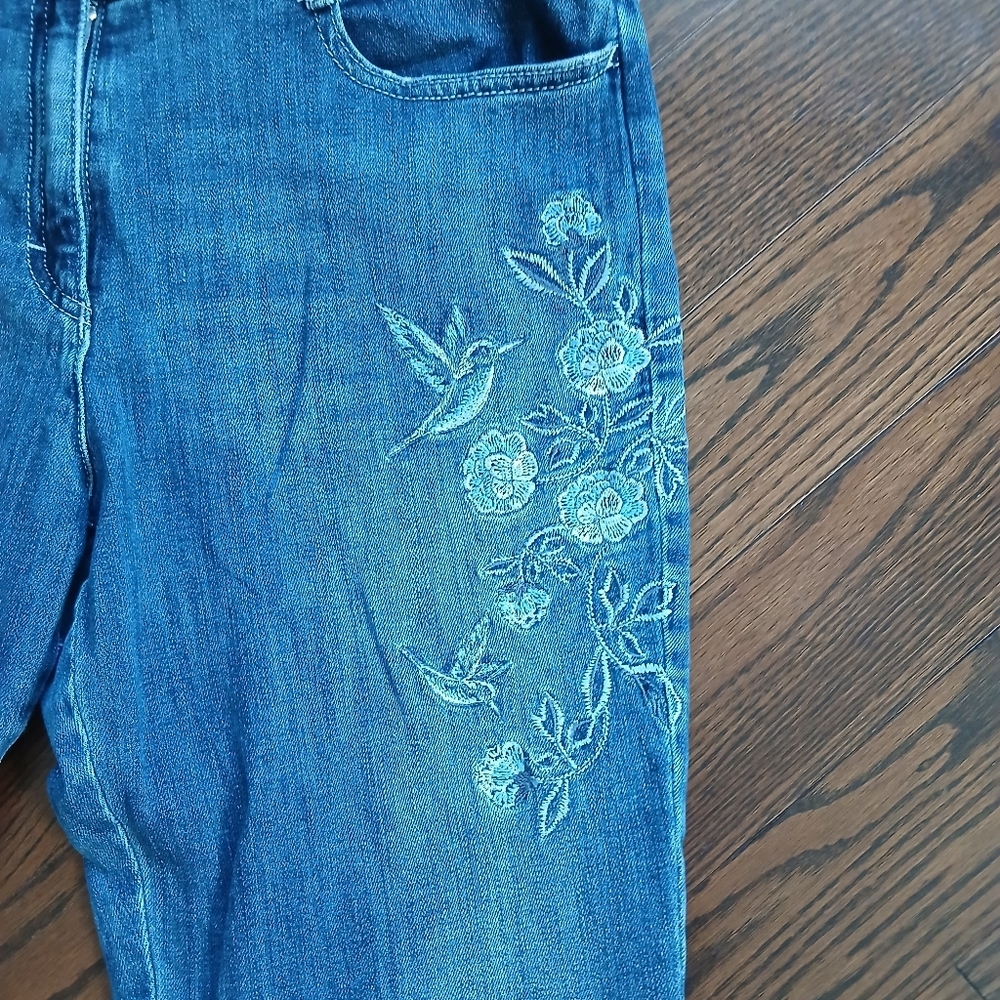 Brax Vintage Denim Embroidered Women Jeans 28 - Picture 3 of 9
